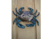 Blue Crab Door Knocker Solid Antiqued Brass Nautical Decor