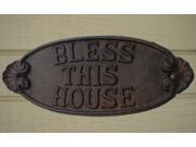 Cast Iron BLESS THIS HOUSE Sign ~ Religious Plaque