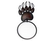 BLACK grizzly BEAR log cabin decor Bath TOWEL RACK Ring