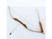 Youth Wooden Bow and Arrow with Quiver and Set of 3 Arrows