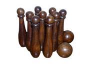 Rustic Colonial Wooden 9 Pin Bowling Game