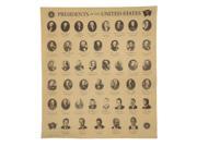Presidents of the US on Antiqued Parchment Paper Historical Document
