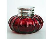 Antique Style Ruby Red Glass Inkwell Writing Desk Ink Well