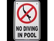 Danger No Diving Swimming Pool Hot Tub Tin Warning Sign