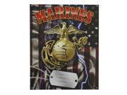 Military USMC Metal Sign w Dog Tag Once a Marine Always a Marine