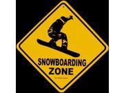 Snowboard Crossing Snow Boarding Aluminum Caution Sign