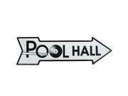 To Pool Hall Arrow Tin Metal Billiards Room Sign