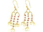 Pink Tourmaline and Citrine 18K Gold Earrings