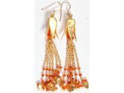 Faceted Carnelian Gold Plated Sterling Shower Earrings