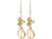 Citrine and Peridot Earrings Sterling Silver