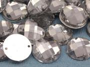 12mm Crystal Clear CH38 Round Flat Back Sew On Beads for Crafts 60 Pieces