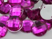 10mm Purple Fuchsia CH21 Round Flat Back Sew On Beads for Crafts 100 Pieces