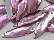 28x8mm Pink Lt. CH13 Teardrop Flat Back Sew On Beads for Crafts 30 Pieces