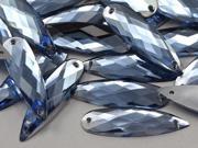 28x8mm Blue Sapphire Lt. CH02 Teardrop Flat Back Sew On Beads for Crafts 30 Pieces