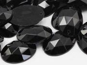 18x13mm Jet Black CH37 Oval Flat Back Sew On Beads for Crafts 50 Pieces