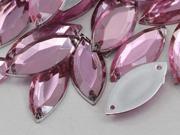 20x9mm Pink Lt. CH13 Navette Flat Back Sew On Beads for Crafts 50 Pieces