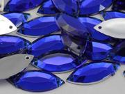 20x9mm Blue Sapphire CH09 Navette Flat Back Sew On Beads for Crafts 50 Pieces