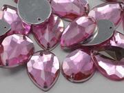 18x13mm Pink Lt. CH13 Teardrop Flat Back Sew On Beads for Crafts 50 Pieces