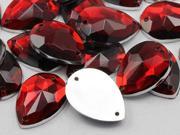 18x13mm Red Ruby CH17 Teardrop Flat Back Sew On Beads for Crafts 50 Pieces