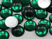 25mm Green Emerald H106 Flat Back Acrylic Round Cabochon High Quality Pro Grade 12 Pieces