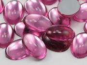 14x10mm Rose Lite .RS72 Flat Back Acrylic Oval Cabochon High Quality Pro Grade 40 Pieces