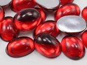 14x10mm Red Ruby .TM Flat Back Acrylic Oval Cabochon High Quality Pro Grade 40 Pieces