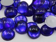 25mm Blue Sapphire Med. H124 Flat Back Acrylic Round Cabochon High Quality Pro Grade 12 Pieces