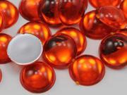 9mm Orange Hyacinth .HC Flat Back Acrylic Round Cabochon High Quality Pro Grade 75 Pieces