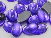 14x10mm Violet .VT Flat Back Acrylic Oval Cabochon High Quality Pro Grade 40 Pieces