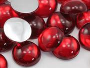 13mm Red Ruby .TM Flat Back Acrylic Round Cabochon High Quality Pro Grade 50 Pieces