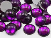 9mm Purple Amethyst .NAT02 Flat Back Acrylic Round Cabochon High Quality Pro Grade 75 Pieces