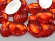 18x13mm Orange Hyacinth .HC Flat Back Acrylic Oval Cabochon High Quality Pro Grade 25 Pieces