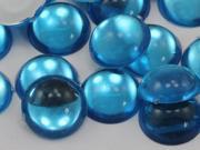 11mm Blue Aqua .QR2 Flat Back Acrylic Round Cabochon High Quality Pro Grade 50 Pieces