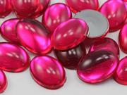 25x18mm Pink Fuchsia .MAR09 Flat Back Acrylic Oval Cabochon High Quality Pro Grade 20 Pieces