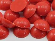 15mm Red .RED Flat Back Acrylic Round Cabochon High Quality Pro Grade 30 Pieces