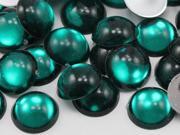 11mm Green Emerald .MD2 Flat Back Acrylic Round Cabochon High Quality Pro Grade 50 Pieces