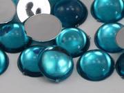 18mm Blue Aqua H122 Flat Back Acrylic Round Cabochon High Quality Pro Grade 30 Pieces