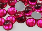 18mm Pink Fuchsia .MAR09 Flat Back Acrylic Round Cabochon High Quality Pro Grade 30 Pieces