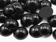 7mm Jet Black .JT Flat Back Acrylic Round Cabochon High Quality Pro Grade 100 Pieces