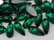 18x8mm Green Emerald H106 Teardrop Acrylic Cabochons High Quality Pro Grade 30 Pieces