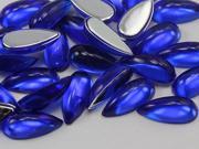 18x8mm Blue Sapphire H104 Teardrop Acrylic Cabochons High Quality Pro Grade 30 Pieces