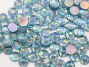 8mm Acrylic Rhinestones For Jewelry Making And Face Painting Lead Free. Blue Aqua Lite AB 100 Pieces
