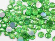 8mm Acrylic Rhinestones For Jewelry Making And Face Painting Lead Free. Green Peridot AB 100 Pieces