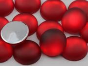 25mm Red Ruby H503 Flat Back Matte Frosted Finish Acrylic Round Cabochons 10 Pieces