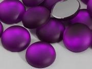 25mm Purple Amethyst H505 Flat Back Matte Frosted Finish Acrylic Round Cabochons 10 Pieces