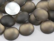 11mm Gray Smoke H530 Flat Back Matte Frosted Finish Acrylic Round Cabochons 50 Pieces