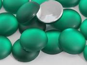 15mm Green Emerald H506 Flat Back Matte Frosted Finish Acrylic Round Cabochons 25 Pieces