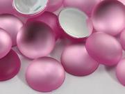 25mm Pink H512 Flat Back Matte Frosted Finish Acrylic Round Cabochons 10 Pieces