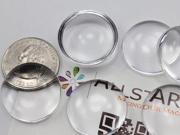 25mm Round Clear Acrylic Cabochons High Quality Pro Grade Double Packed 12 Pieces