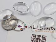 25x18mm Oval Clear Acrylic Cabochons High Quality Pro Grade 25 Pieces